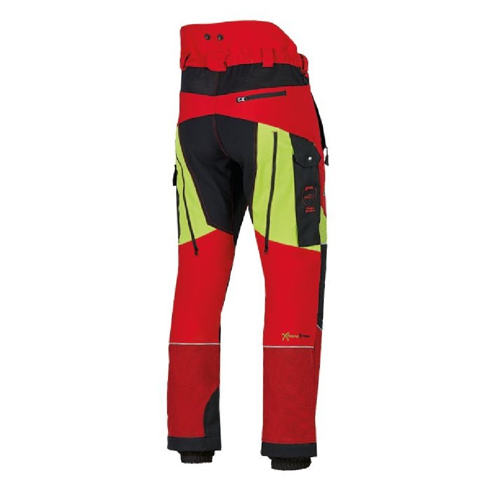 Schnittschutzhose X-treme Breeze rot/gelb 52-60